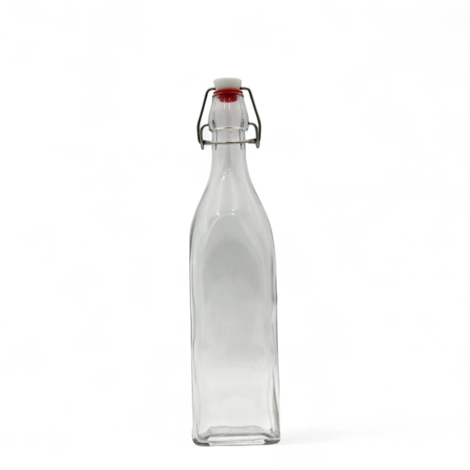 Glass Swing Top Bottle – Reusable Airtight Storage Bottle for Oil, Vinegar, Water, Juices & Beverages – Leak-Proof Flip Cap – Elegant Square Design for Home & Kitchen - Damoo