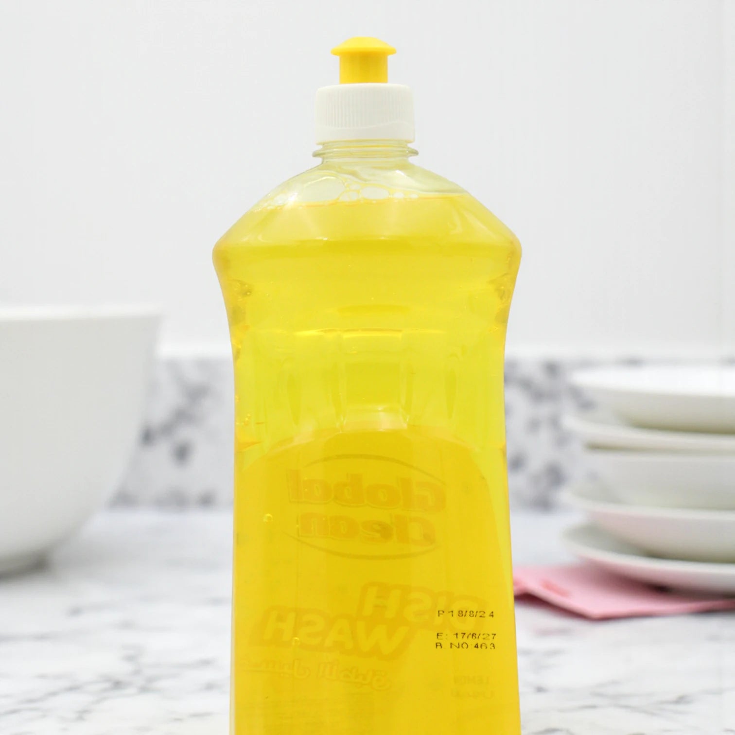Global Clean Lemon Dishwashing Liquid – 1L Powerful Grease Remover | Made in UAE | Fresh Citrus Scent & Sparkling Shine - Damoo