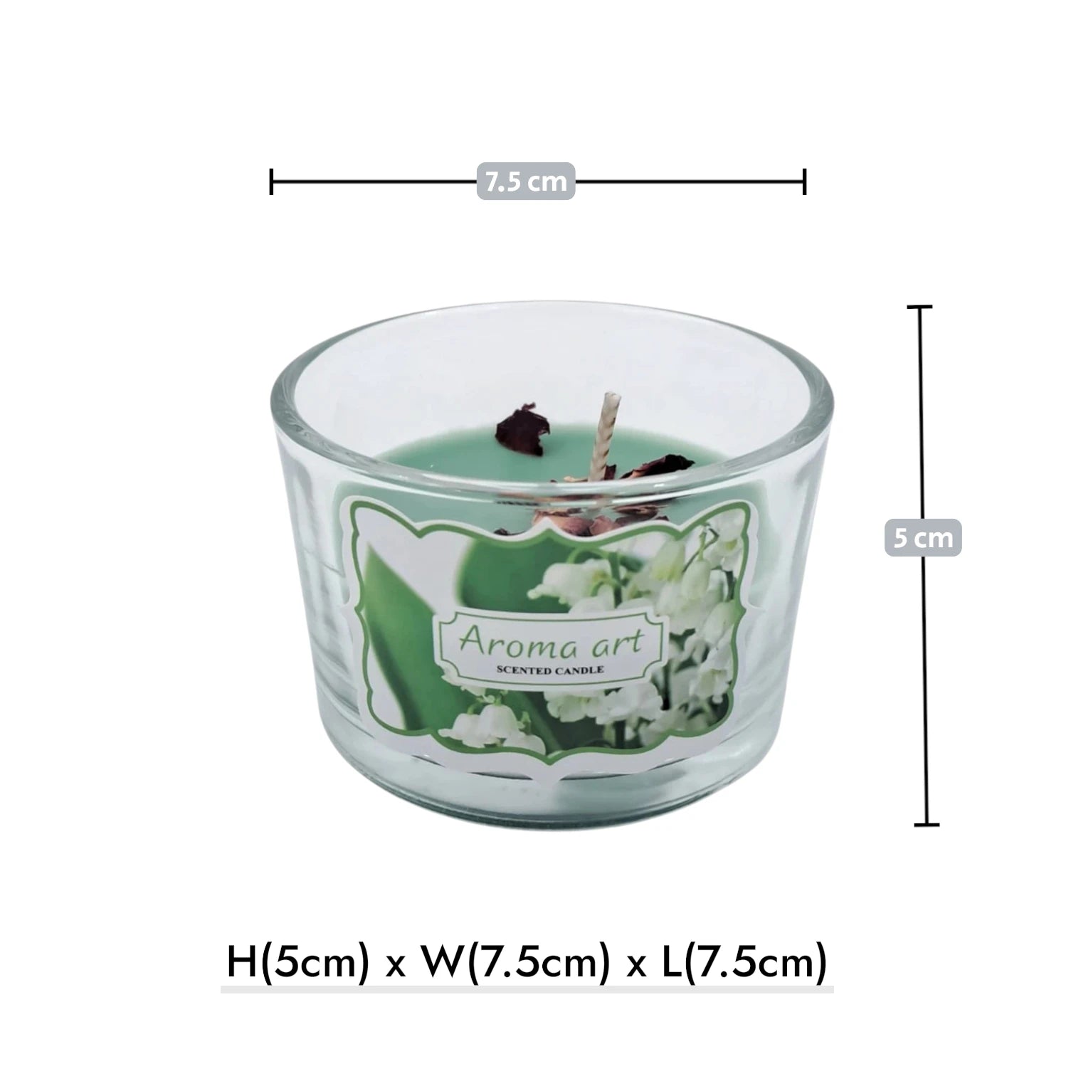 Aroma Art Scented Candle in Glass Jar – Long Lasting Aromatherapy Candle with Multiple Fragrance Options for Home, Bedroom, Spa & Relaxation Décor (5H x 7.5W x 7.5L CM) - Damoo