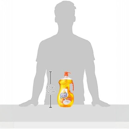 Green Clean Orange Dishwashing Liquid – 1800ml Family-Size | High-Concentration Formula for Tough Grease, Food Residue & Stain Removal - Damoo
