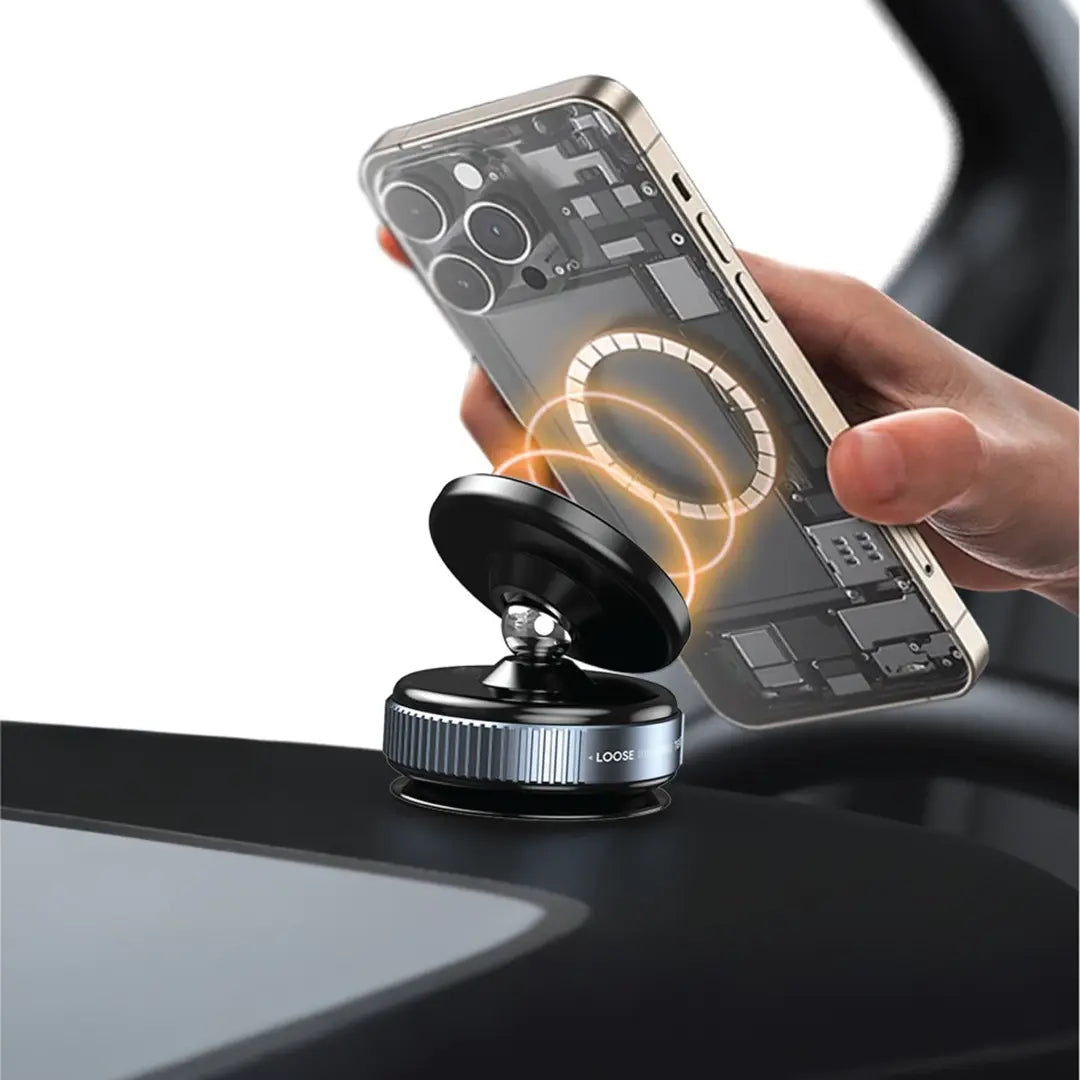 Green Lion Magno Flex Magnetic Vacuum Suction Phone Holder | Strong N52 Magnets, 360° Rotation, Universal Mount for Car, Home & Office - Damoo