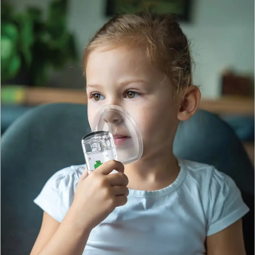 Green Lion Portable Nebulizer | Quiet Mist Inhaler for Asthma & Allergy Relief, Dual Power, LED Indicator, Travel-Friendly Design - Damoo