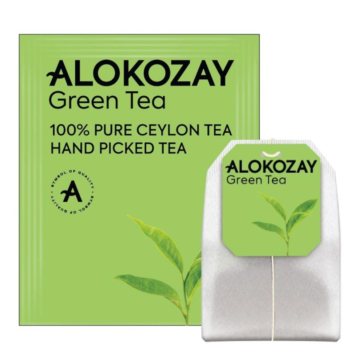 Alokozay Premium Green Tea – 100 Individually Enveloped Tea Bags | 100% Pure Ceylon | Rich Aroma, Fresh Taste & Antioxidants | Healthy Herbal Beverage | Sealed for Freshness - Damoo