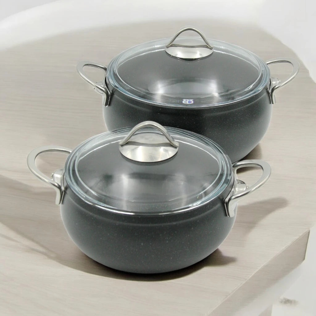 Gülsan 7-Piece Granite-Reinforced Granite Cookware Set – Non-Stick Aluminum Pots & Frying Pan with Scratch-Resistant Coating, Cold Handles & Durable Granite Finish – Made in Turkey - Damoo