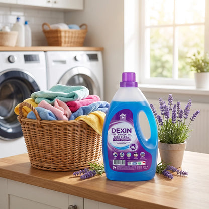 DEXIN Deep Clean Liquid Laundry Detergent Gel 4 L, Lavender Freshness with Enzyme Action and Colour Protection