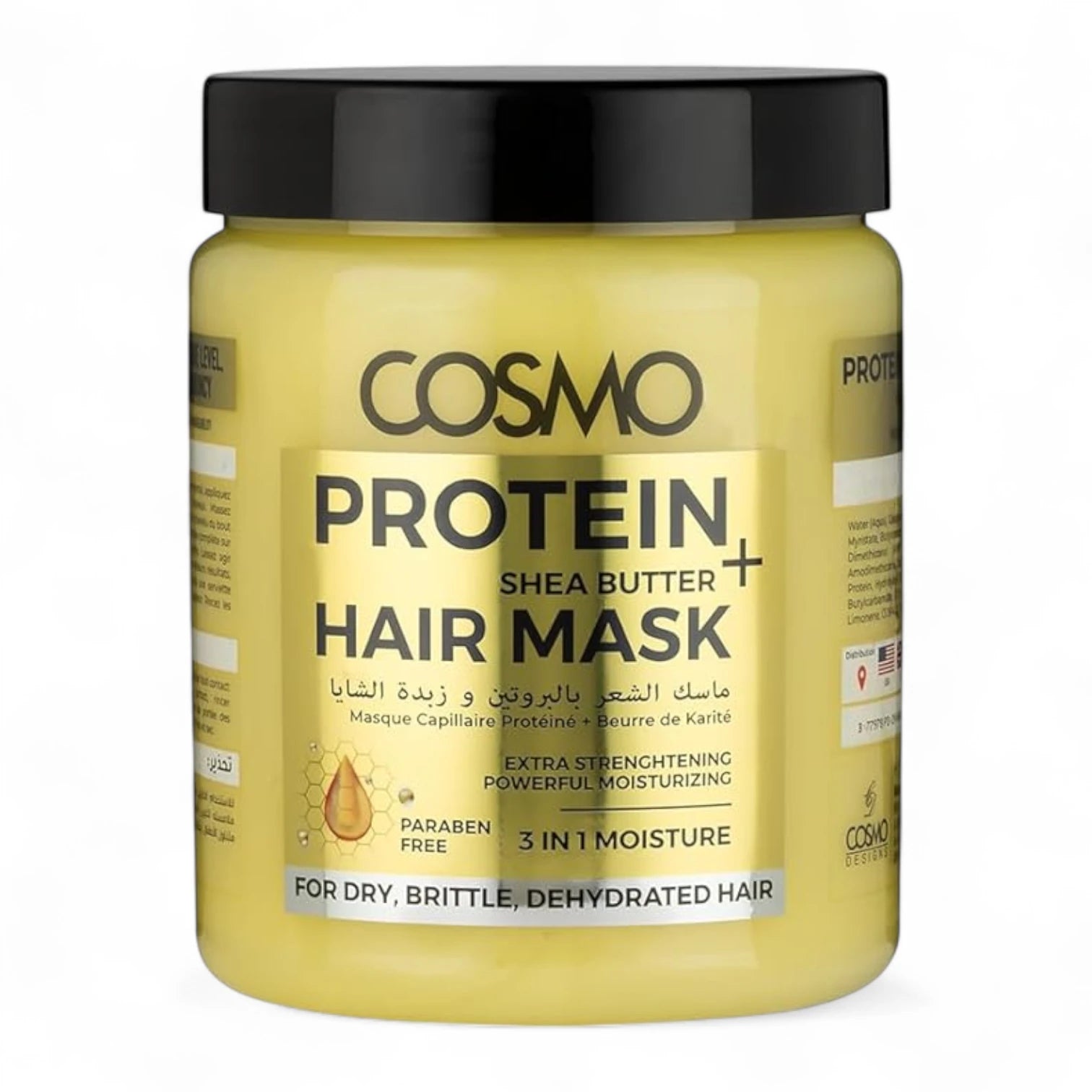 Hair Mask with Protein & Shea Butter 3-in-1 – 1000ml | Deep Conditioning Treatment for Dry, Damaged, and Brittle Hair | Moisturizing Hair Repair Mask by CD Cosmo Designs - Damoo