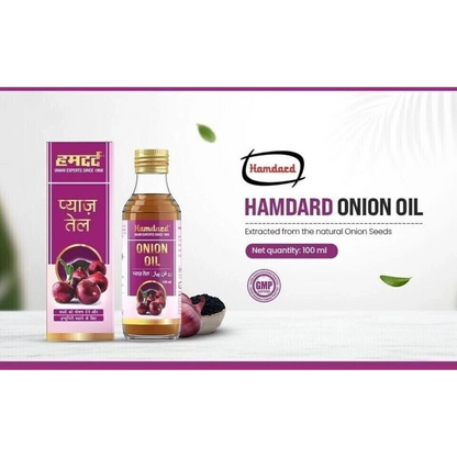 Hamdard Ayurvedic Herbal Onion Hair Oil – 100ml | Natural Hair Growth Oil for Strong, Healthy Hair | With Tukhm-e-Piyaz (Onion Seed) | Unisex & All Hair Types - Damoo