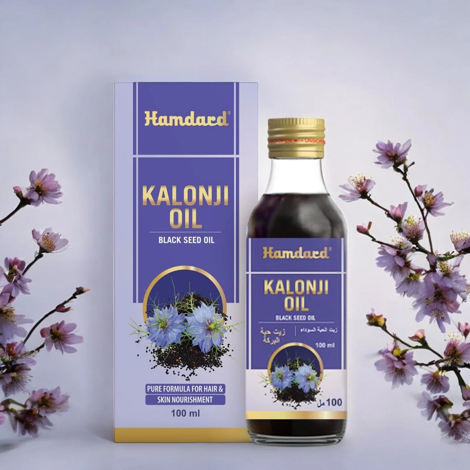 Hamdard Kalonji Oil 100ml | Pure Black Seed Oil for Hair Volume & Strength | Anti-Dandruff, Antioxidant-Rich, Alcohol-Free | For All Hair Types - Damoo