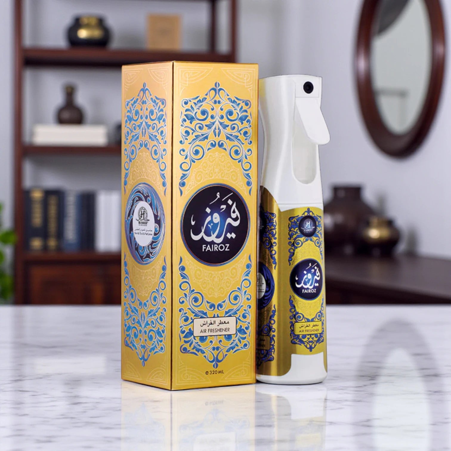 Hamidi Fairoz Non-Alcoholic Air Freshener – 320ML | Ocean Breeze & Tropical Fruit Scent | Refreshing Home & Car Fragrance - Damoo