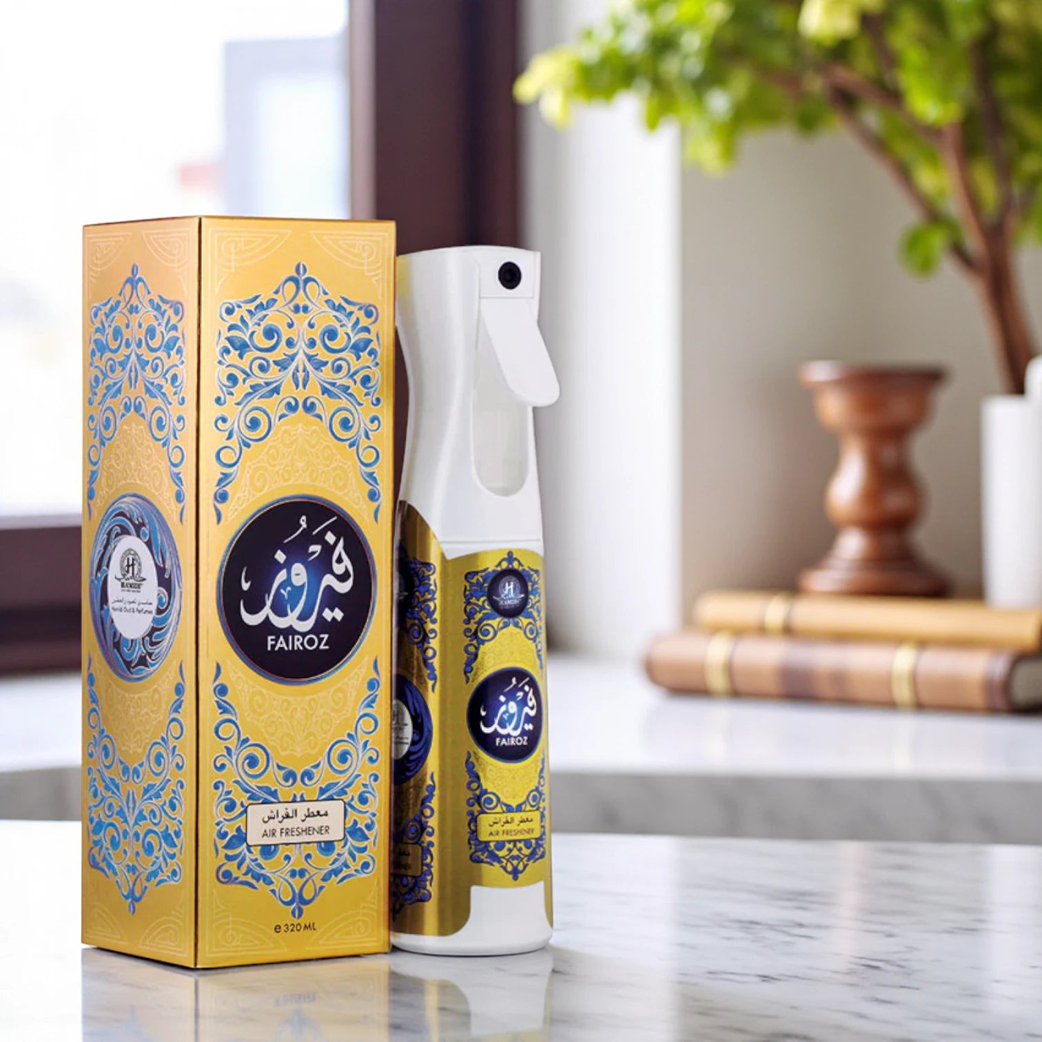 Hamidi Fairoz Non-Alcoholic Air Freshener – 320ML | Ocean Breeze & Tropical Fruit Scent | Refreshing Home & Car Fragrance - Damoo