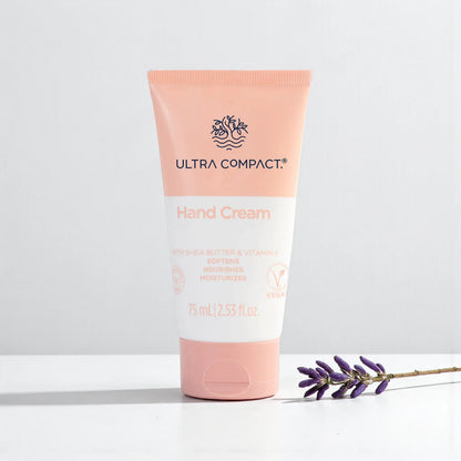 Ultra Compact Hand Cream with Shea Butter & Vitamin E – 75ml | Softening, Nourishing & Moisturizing Vegan Formula for Smooth Hands - Damoo