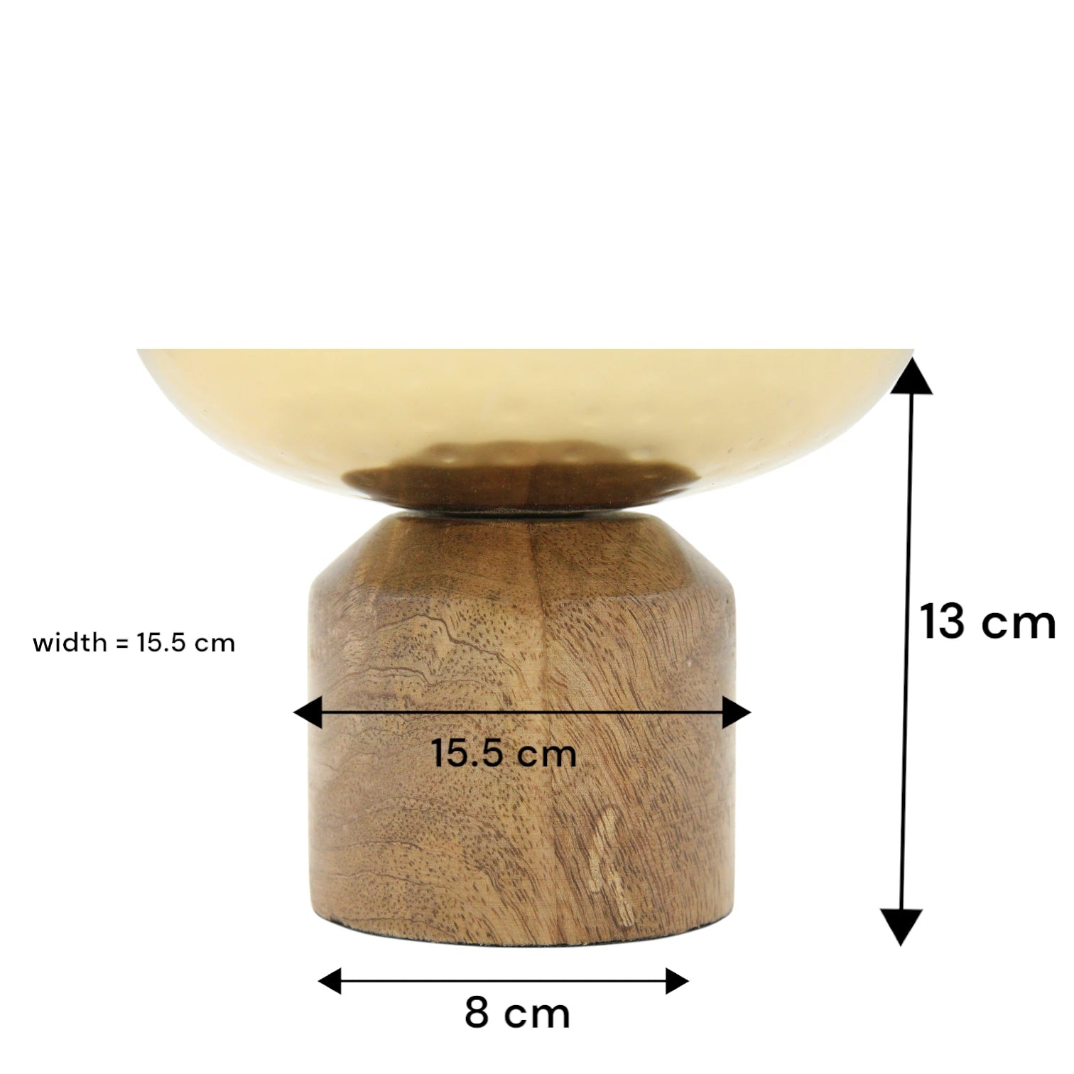 Handcrafted Hammered Stainless Steel Bowl on Solid Wooden Base – Minimalist Decorative Dish for Serving, Incense, or Tabletop Accent - Damoo