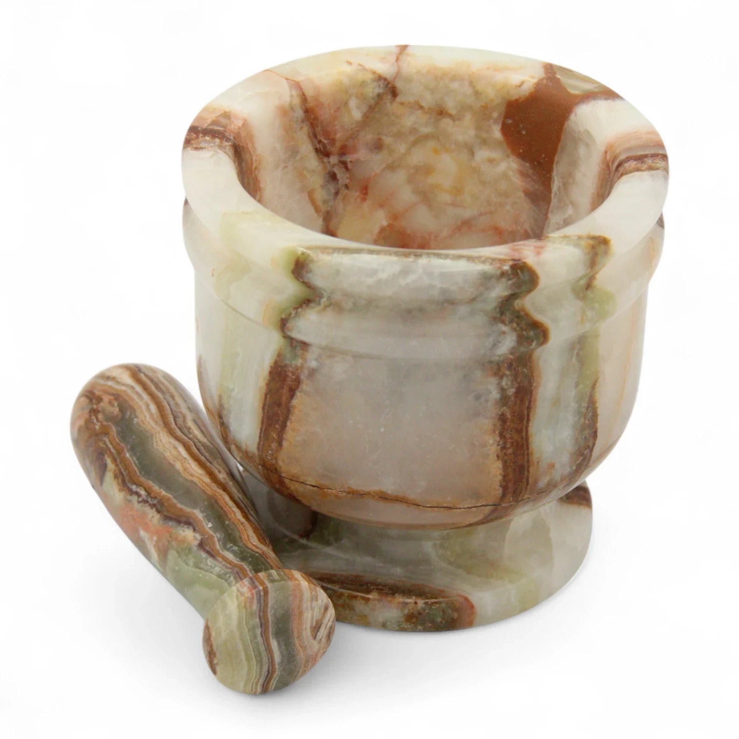Handcrafted Onyx Mortar and Pestle Set – Natural Stone Grinder for Herbs, Spices & Kitchen Décor - Damoo