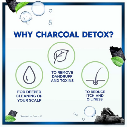 Head & Shoulders Charcoal Detox Anti-Dandruff Shampoo – Deep Scalp Cleanser with Activated Charcoal – Removes Dandruff, Toxins & Oil – 400ml - Damoo