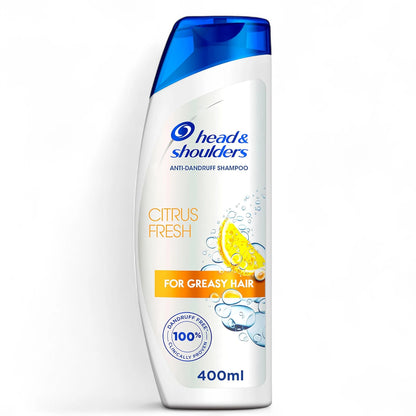 Head & Shoulders Citrus Fresh Anti-Dandruff Shampoo for Greasy Hair – Deep Purifying Formula with Lemon & Citrus Essences – Removes Oil, Grease & Dandruff – 400ml - Damoo