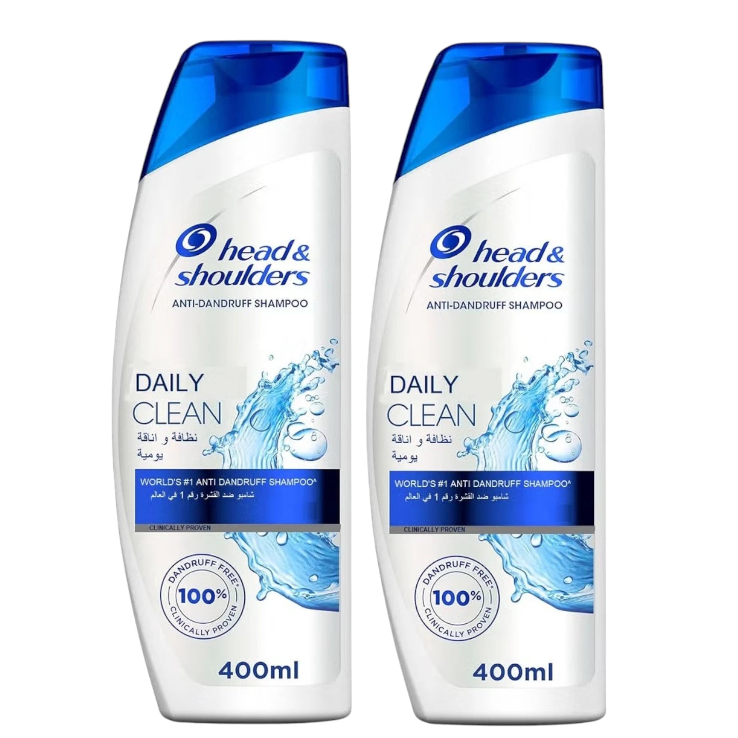 Head & Shoulders Daily Clean Anti-Dandruff Shampoo | 2x400ml Pack | For Normal Hair | 100% Dandruff-Free | Unisex - Damoo