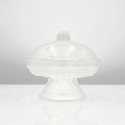 HEC Crystal Acrylic Dessert Tray with Dome Lid & Stand – Elegant Covered Server for Cakes, Pastries, and Sweets – Fine Collection - Damoo