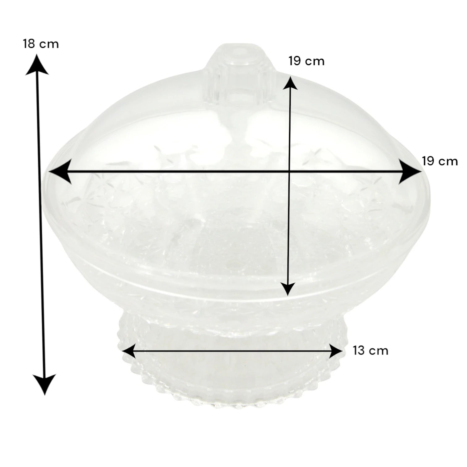 HEC Crystal Acrylic Dessert Tray with Dome Lid & Stand – Elegant Covered Server for Cakes, Pastries, and Sweets – Fine Collection - Damoo
