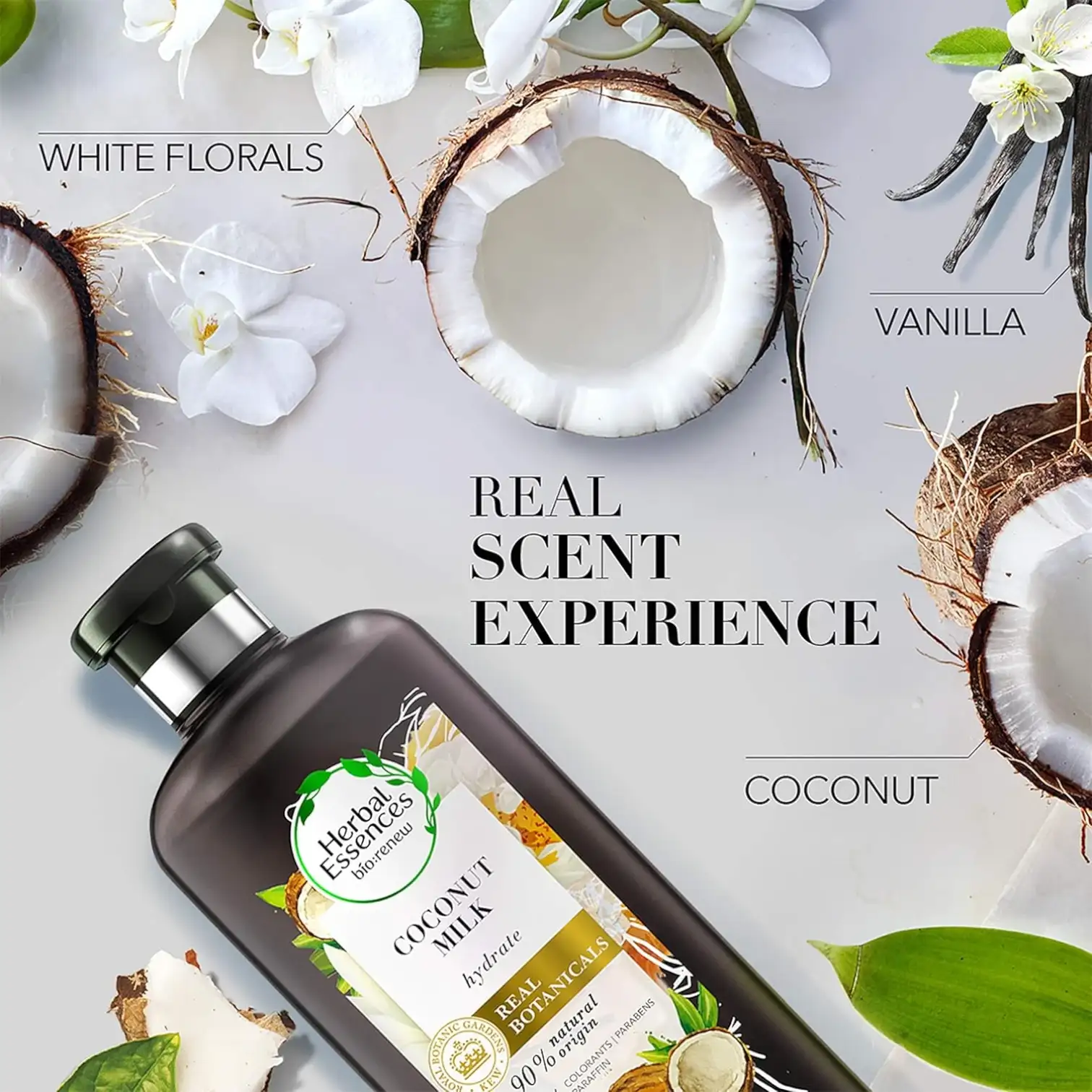 Herbal Essences Coconut Milk Shampoo – 400ml x 2 Pack – Hydrating, pH-Balanced Shampoo for Color-Treated Hair – Sulfate-Free, Paraben-Free, with Aloe, Sea Kelp & Antioxidants - Damoo
