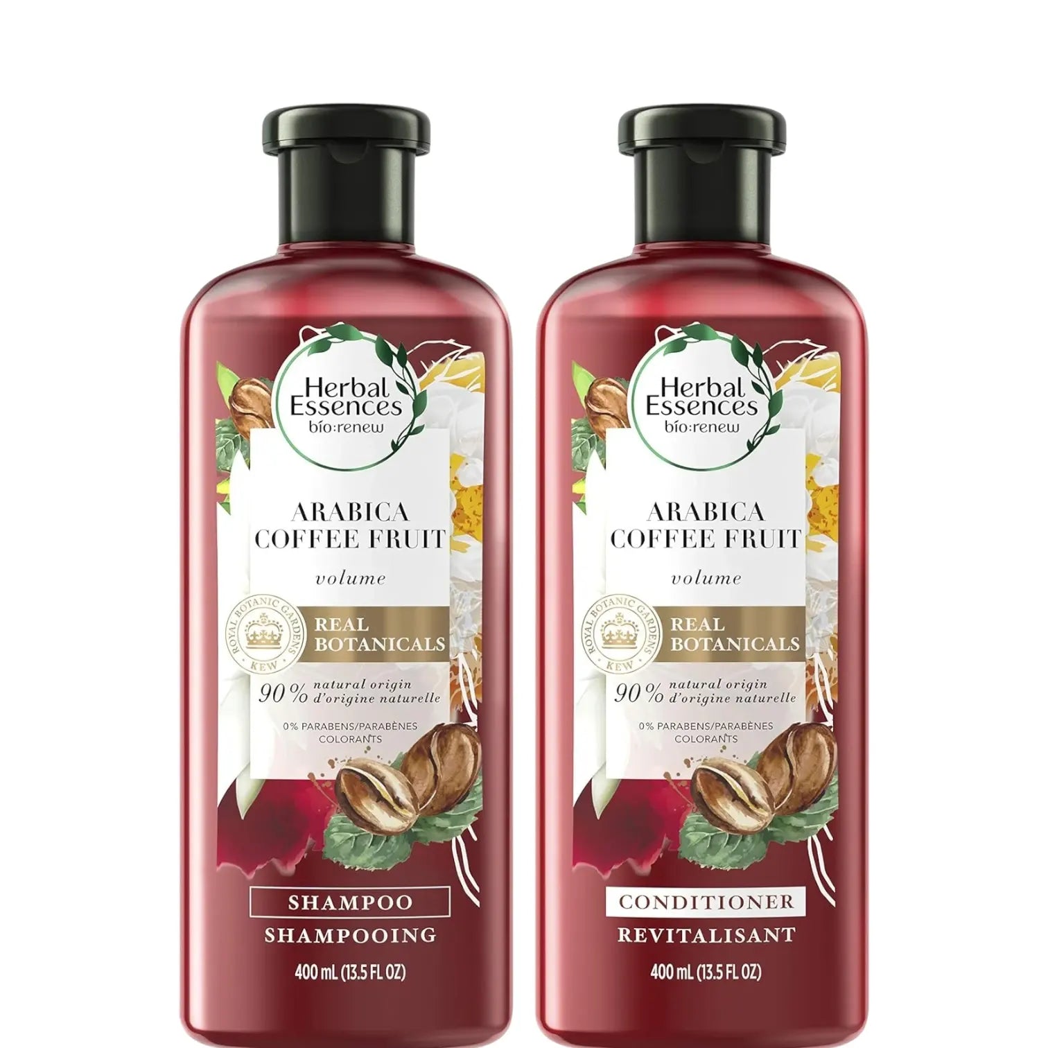 Herbal Essences Shampoo & Sulfate-Free Conditioner Kit – Arabica Coffee Fruit – 400ml Each – Hydrating, Paraben-Free, Color-Safe, Volumizing Hair Care for Fine Hair - Damoo