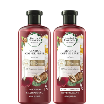 Herbal Essences Shampoo & Sulfate-Free Conditioner Kit – Arabica Coffee Fruit – 400ml Each – Hydrating, Paraben-Free, Color-Safe, Volumizing Hair Care for Fine Hair - Damoo