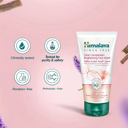 Himalaya Clear Complexion Brightening Face Wash – 150ml (5.07 oz) – For Clear, Radiant & Even Skin Tone – Soap-Free, SLS/SLES & Paraben-Free - Damoo