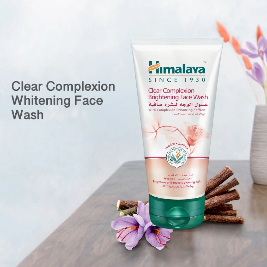 Himalaya Clear Complexion Brightening Face Wash – 150ml (5.07 oz) – For Clear, Radiant & Even Skin Tone – Soap-Free, SLS/SLES & Paraben-Free - Damoo