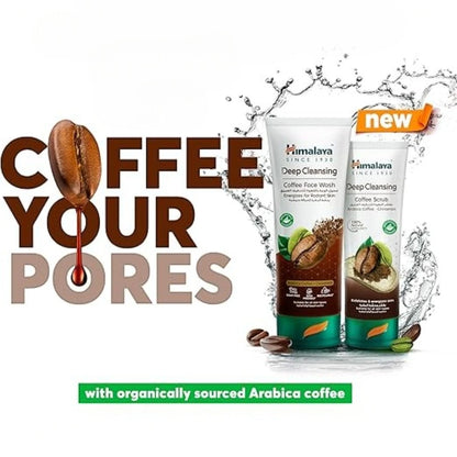 Himalaya Deep Cleansing Coffee Face Wash & Scrub 75 ml– With Arabica Coffee & Cinnamon - Oil-Free Glow, Daily Exfoliation & Radiant Skin - Damoo