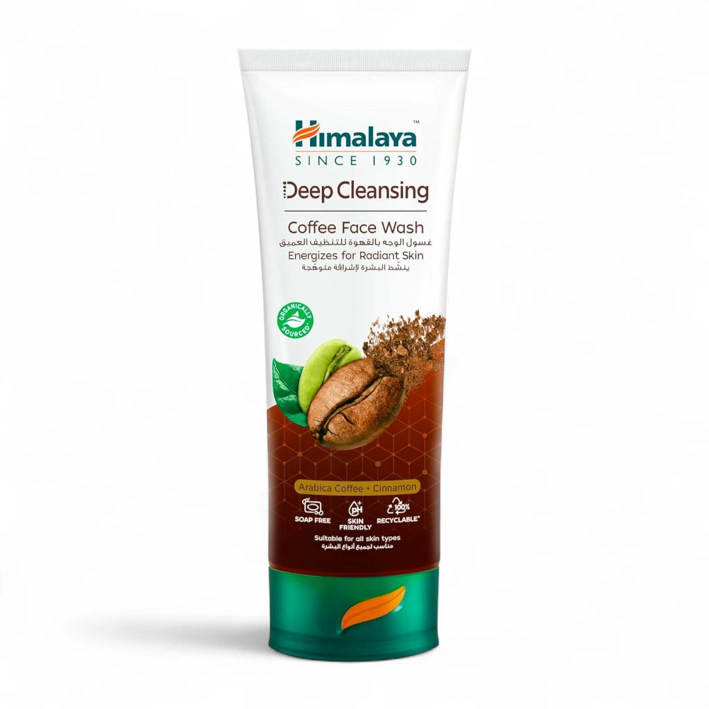 Himalaya Deep Cleansing Coffee Face Wash & Scrub 75 ml– With Arabica Coffee & Cinnamon - Oil-Free Glow, Daily Exfoliation & Radiant Skin - Damoo