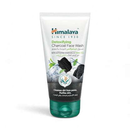 Himalaya Detoxifying Charcoal Face Wash – 150ml - Deep Cleansing Face Wash with Coconut Charcoal & Green Tea for Oily Skin, Acne, & Blackheads - Damoo