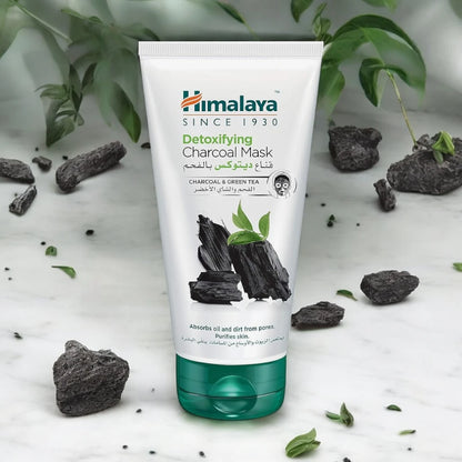 Himalaya Detoxifying Charcoal Face Wash & Mask – 150ml | Deep Pore Cleansing with Activated Charcoal, Coconut & Green Tea | Oil Control & Skin Detox | Paraben-Free - Damoo