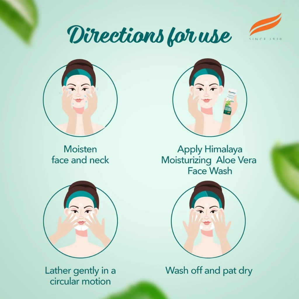 Himalaya Moisturizing Aloe Vera Face Wash 150ml – Gentle Soap-Free Cleanser for Normal to Dry Skin - Damoo