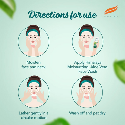Himalaya Moisturizing Aloe Vera Face Wash 150ml – Gentle Soap-Free Cleanser for Normal to Dry Skin - Damoo