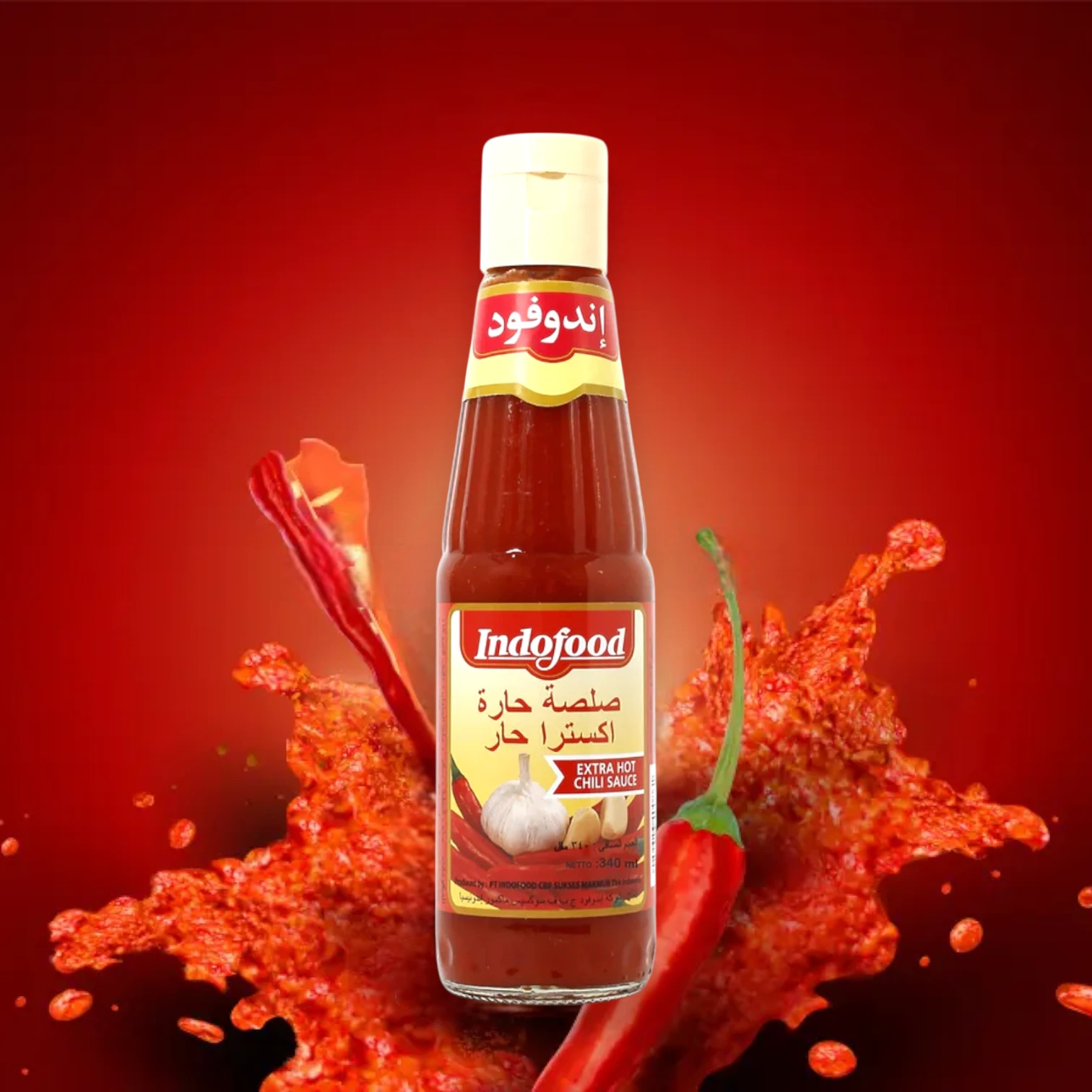 Indofood Extra Hot Chilli Sauce – Fiery & Authentic Indonesian Spice for Grilling, Stir-Frying, Dipping & More – 340ml - Damoo