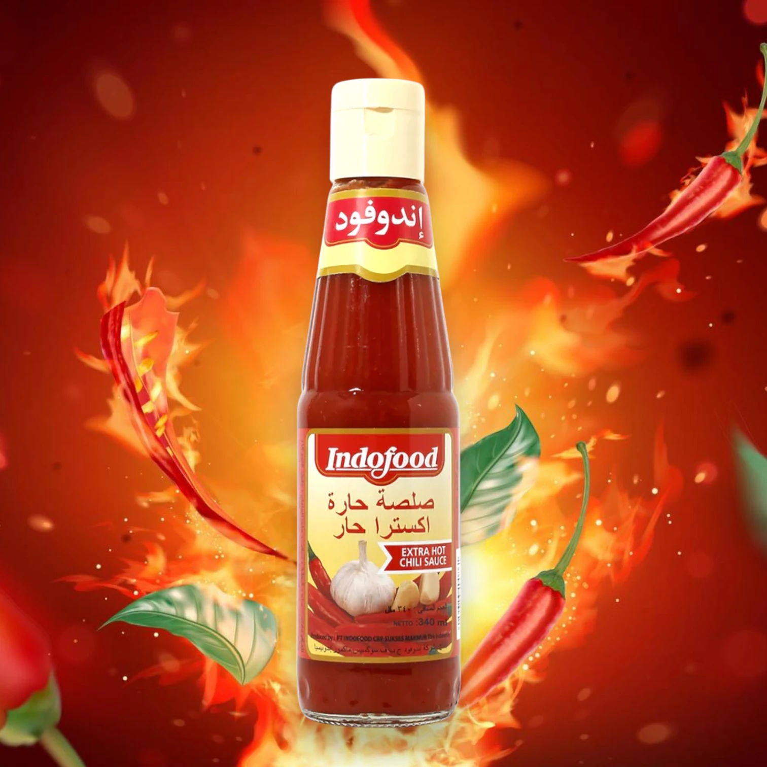 Indofood Extra Hot Chilli Sauce – Fiery & Authentic Indonesian Spice for Grilling, Stir-Frying, Dipping & More – 340ml - Damoo