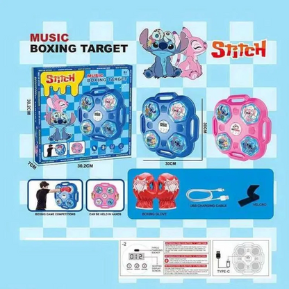 Stitch Boxing Simulator with Gloves – Electronic Musical Boxing Toy with Bluetooth, Backlight & Scoring System | Rechargeable Punching Game for Kids 8+