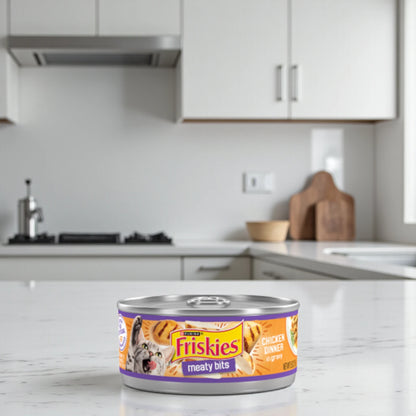 Friskies Meaty Bits Chicken Dinner in Gravy Wet Cat Food – 100% Complete & Balanced Nutrition for Adult Cats - Damoo
