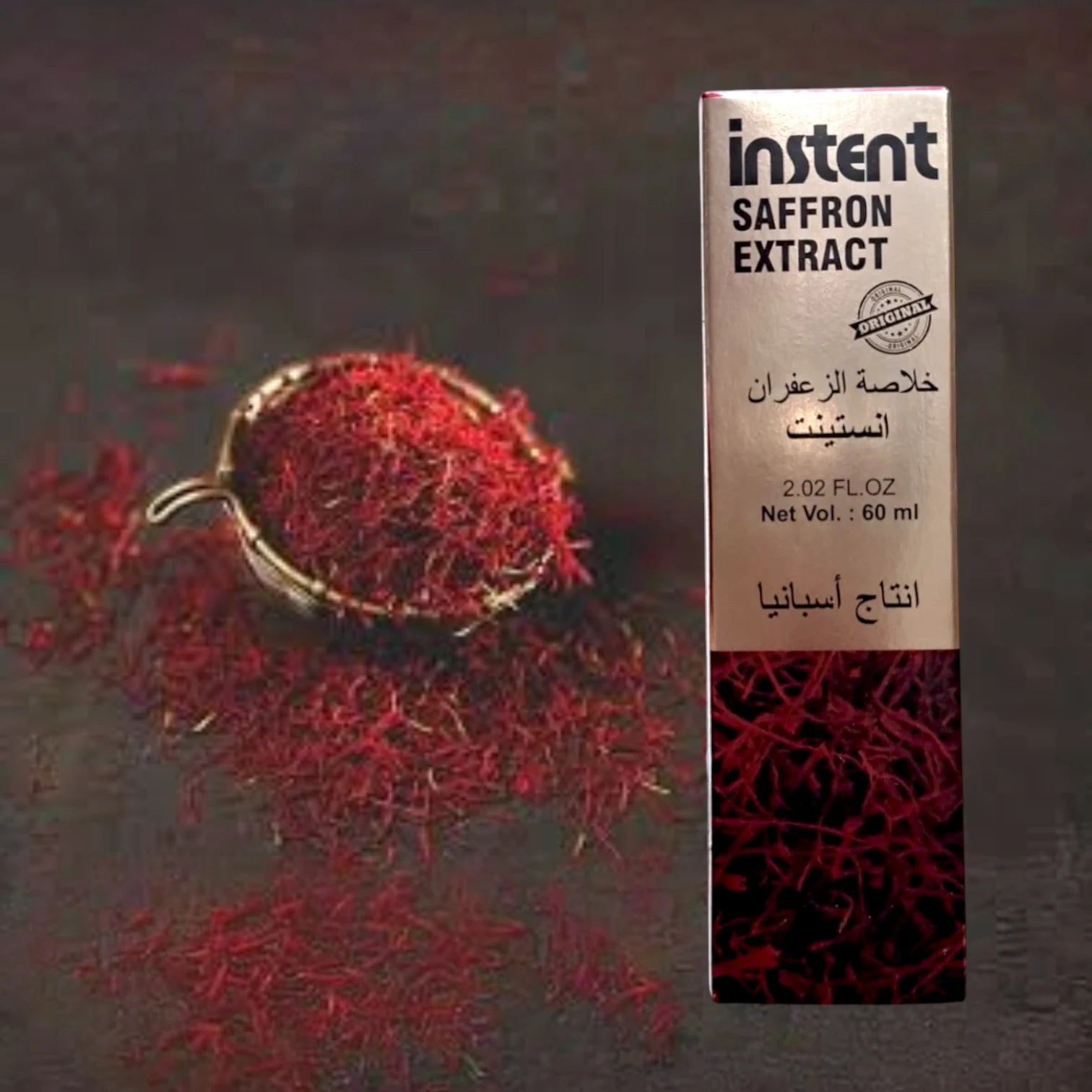 Instent Saffron Extract – 60ML Premium Liquid Spice Blend for Cooking, Beverages & Wellness – Mood Boosting, Stress-Relieving, Natural Flavor Enhancer - Damoo
