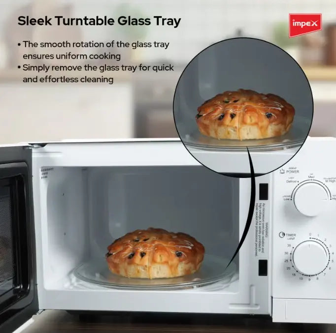 Impex 20L Microwave Oven – 700W Power, 5 Power Levels, Energy Efficient, Timer Function, Durable Build - MO 8101A - Damoo
