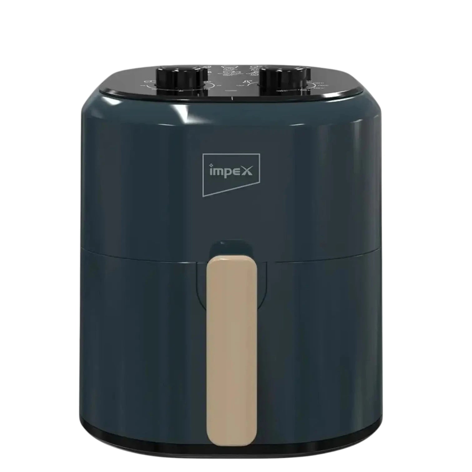 Impex 4.5L Mechanical Air Fryer AF 4305A – 1200W Oil-Free Hot Air Fryer with Non-Stick Basket, Adjustable Temperature & 60-Min Timer, Overheat Protection, Cool-Touch Handle – Dark Green - Damoo