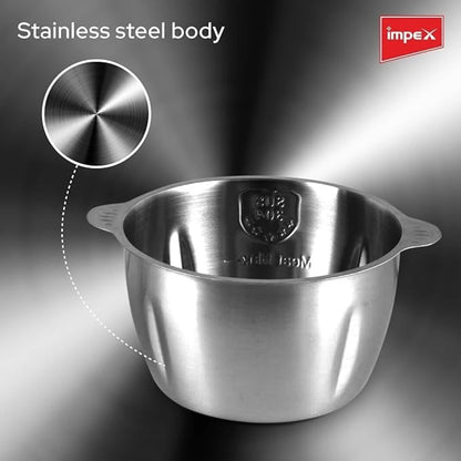Impex 5L Electric Food Chopper – 600W Meat Grinder with 6 Stainless Steel Blades, 2 Speed Settings & Stainless Steel Body – Multi Food Processor for Meat, Vegetables, Fruits & Nuts - FC 3202 - Damoo