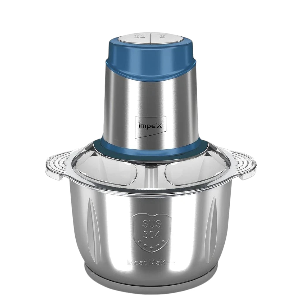 Impex 5L Electric Food Chopper – 600W Meat Grinder with 6 Stainless Steel Blades, 2 Speed Settings & Stainless Steel Body – Multi Food Processor for Meat, Vegetables, Fruits & Nuts - FC 3202 - Damoo