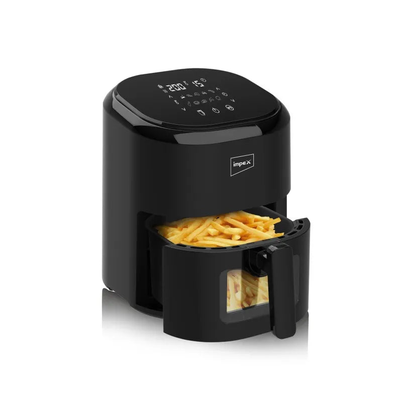 Impex AF 4307 Air Fryer – 4.5L Capacity, 1200W Power, Adjustable Temperature Control, Auto Shut-Off, Non-Stick Basket – Black - Damoo