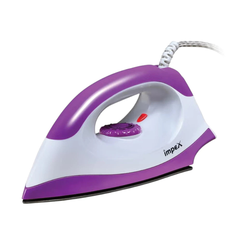 Impex Electric Handheld Dry Iron Box with Non-Stick Teflon Soleplate, 1300W , 5 Temperature Settings, Overheat Protection, Shockproof Body & 180° Swivel Cord – IBD 501 - Damoo