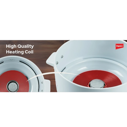 Impex Electric Rice Cooker – 1.5 Litre, 500W, Aluminium Inner Pot, Auto Cooking & Keep Warm, Safety Protection, Glass Lid – White -  RC 2802 - Damoo
