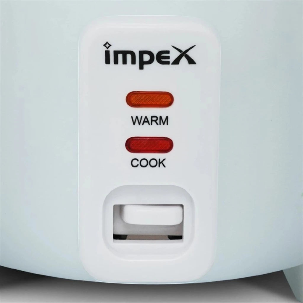 Impex Electric Rice Cooker – 1.5 Litre, 500W, Aluminium Inner Pot, Auto Cooking & Keep Warm, Safety Protection, Glass Lid – White -  RC 2802 - Damoo