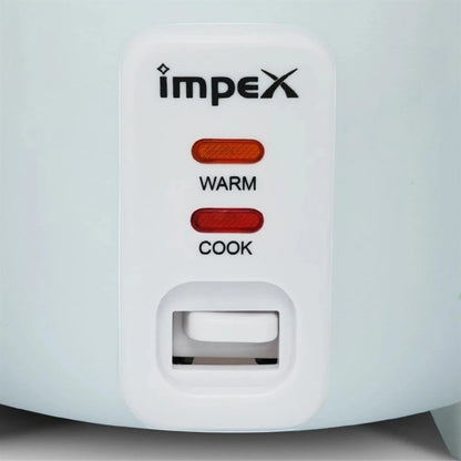 Impex Electric Rice Cooker – 1.5 Litre, 500W, Aluminium Inner Pot, Auto Cooking & Keep Warm, Safety Protection, Glass Lid – White -  RC 2802 - Damoo