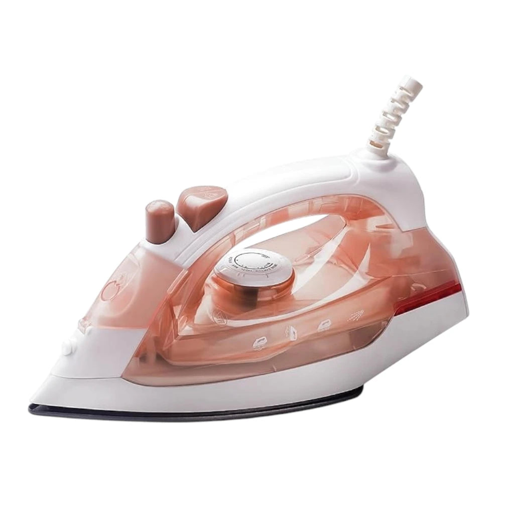 Impex Electric Steam Iron 1300W with Non-Stick Teflon Soleplate, Super Spray System, 5 Temperature Settings, Variable Steam Control, Overheat Protection & 360° Swivel Cord – IBS 401 –Red - Damoo