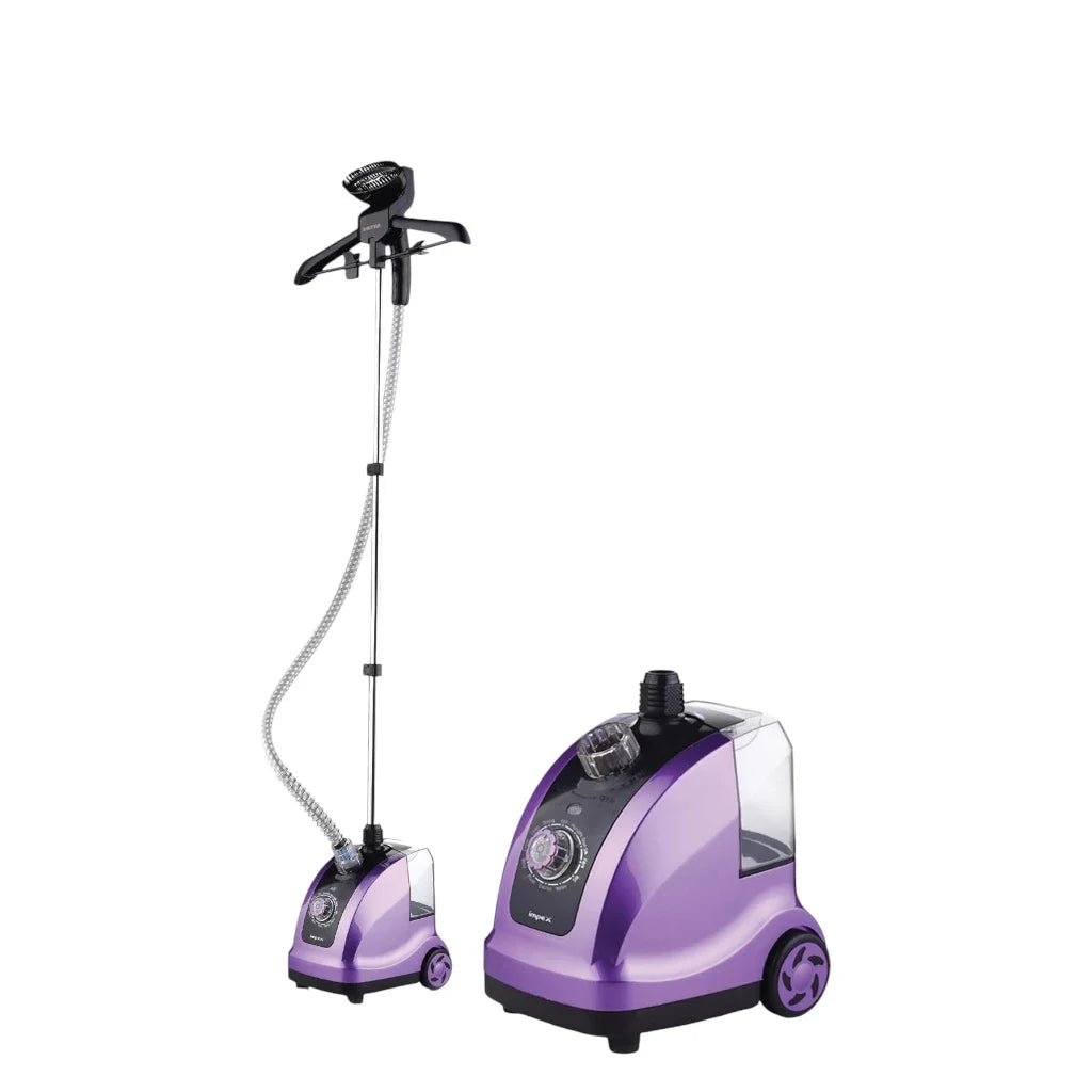 IMPEX Garment Steamer – 1950W Powerful Clothes Steamer with 38s Fast Preheat, 1.3L Tank, 40-Min Runtime, Adjustable Pole, Hairbrush Head, Coat Hanger & Glove –  GSM 6010 - Damoo