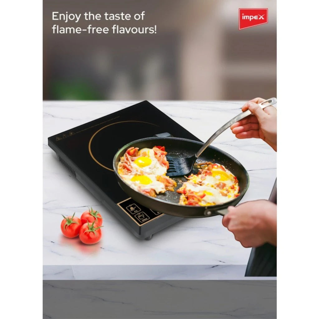 Impex Infrared Cooktop IR 2701A – 1500W Electric Stove with 8 Power Levels, 5 Cooking Modes, 24-Hour Preset Timer, LED Display, Overheat Protection & Universal Pot Compatibility – Black - Damoo